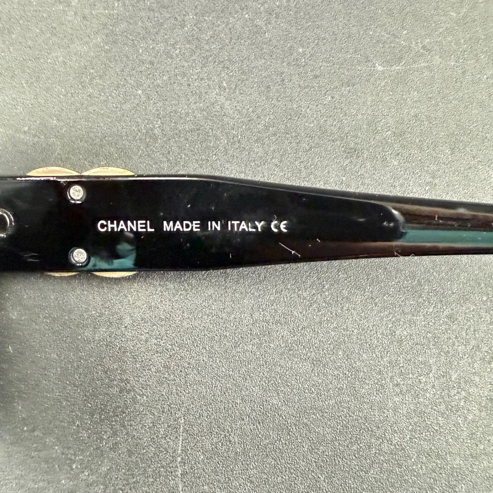 Chanel Sunglasses Womens 56mm Black Square Gold CC Logo CH625
